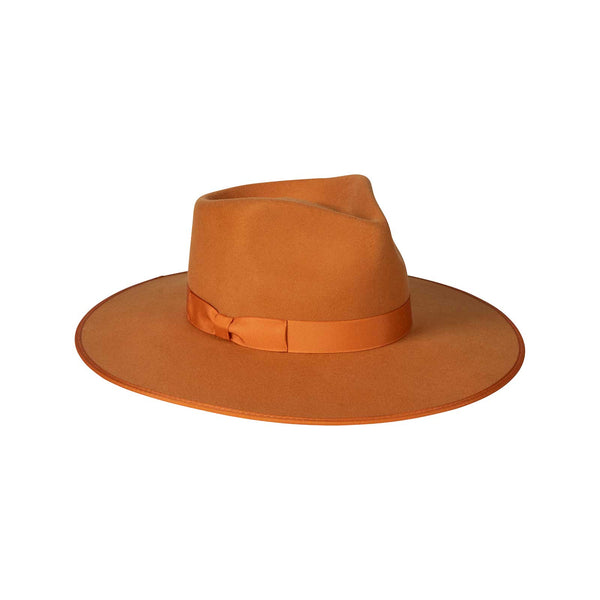 Desert Sun Rancher hat in orange with a tonal grosgrain ribbon