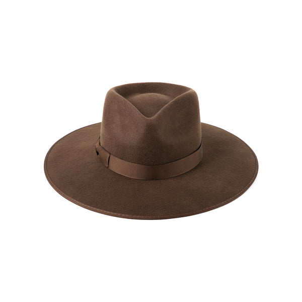 Espresso Rancher wool felt hat in deep espresso brown with tonal grosgrain ribbon trim