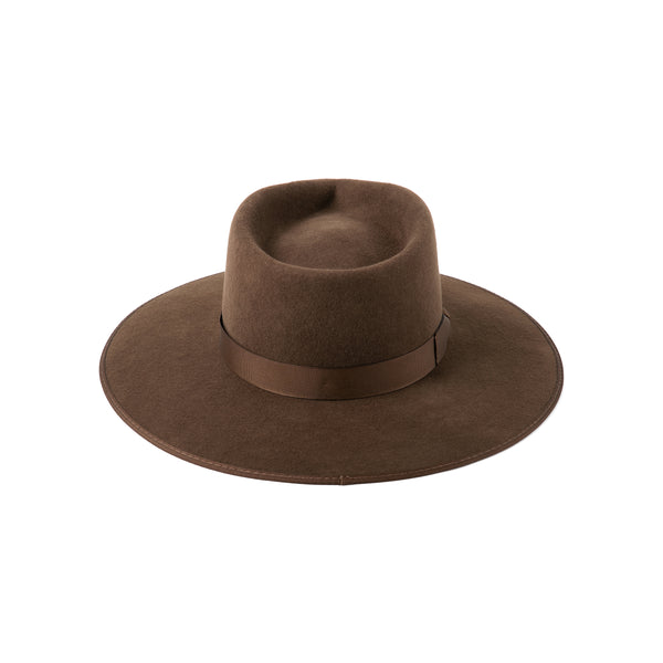 Espresso Rancher wool felt hat in deep espresso brown with tonal grosgrain ribbon trim