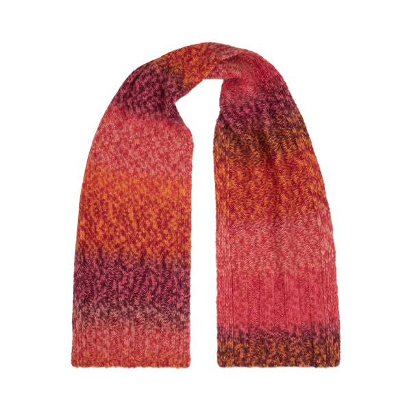 Kai Scarf in Flame color with variegated rib detail