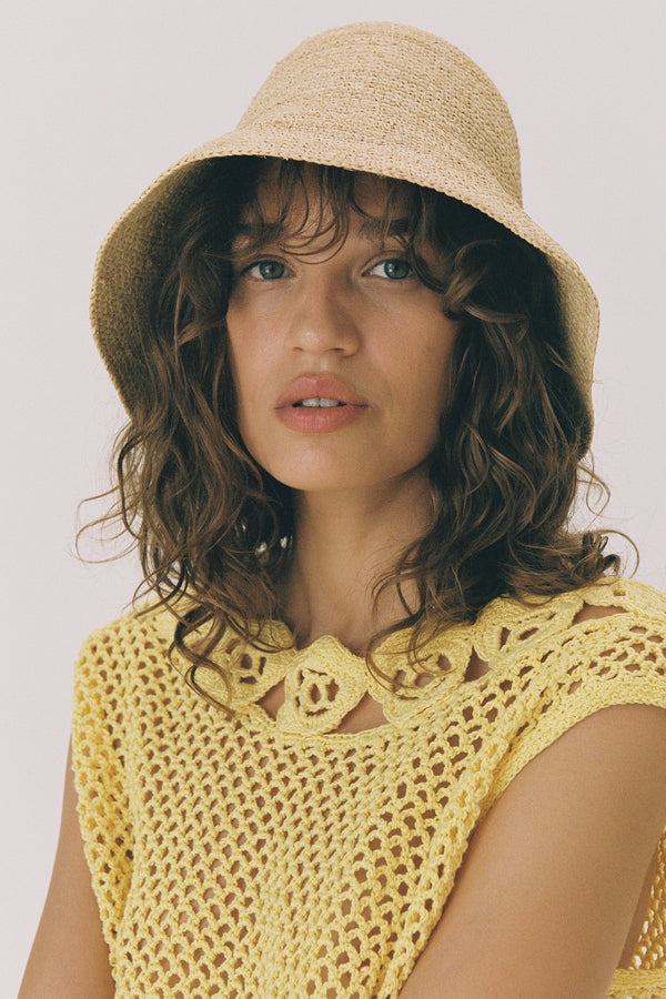 Shoal Bucket - Raffia Crochet - Packable