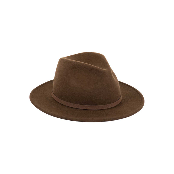 Brown Palo Fedora hat with a clean design and brown band