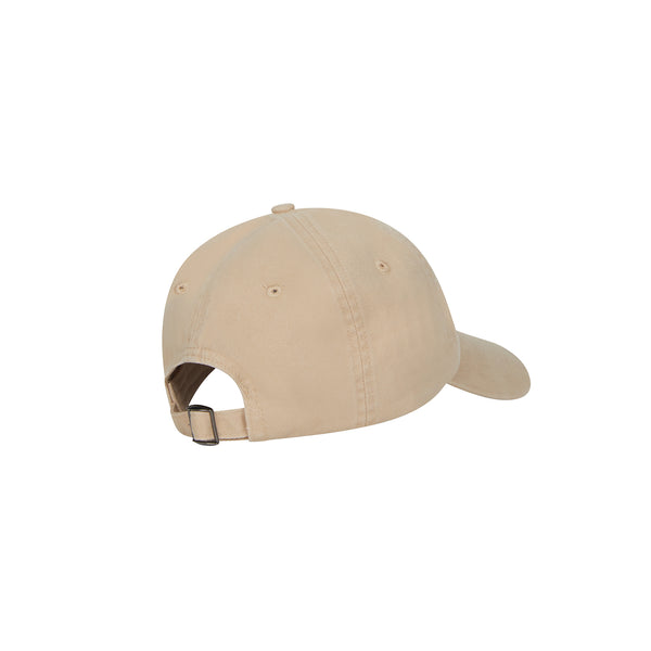 LOC Cap in cream color, cotton material, adjustable strap at the back