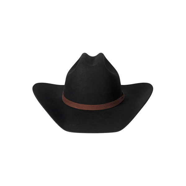 Wilder Cowboy black wool felt cowboy hat with brown faux-suede trim