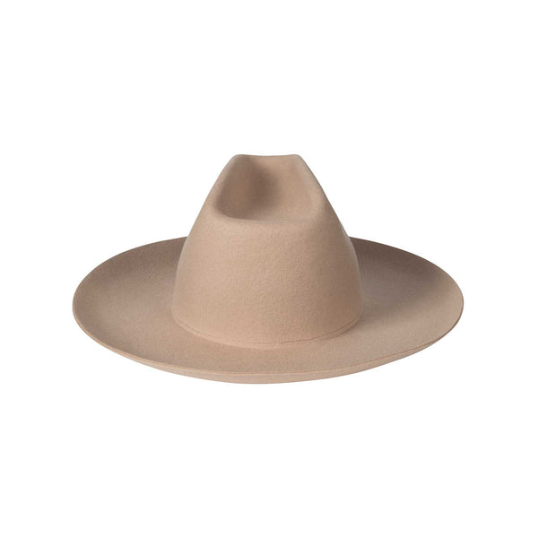 Cassidy Western cowboy hat made from 100% Australian wool felt in dune color, featuring a tall structured crown and upturned brim.