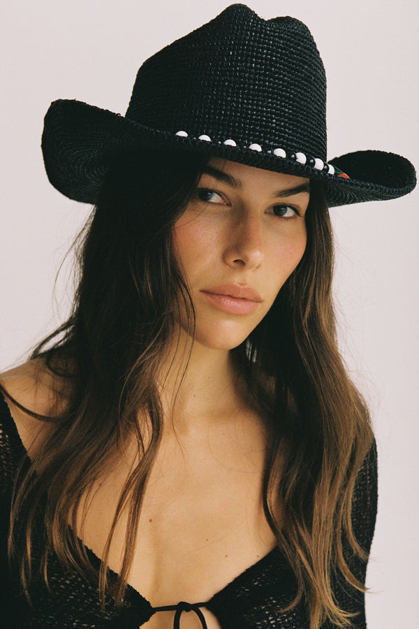 Raffia Cowboy Chili - Noir