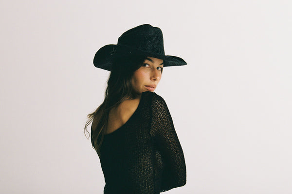 Raffia Cowboy Chili - Noir