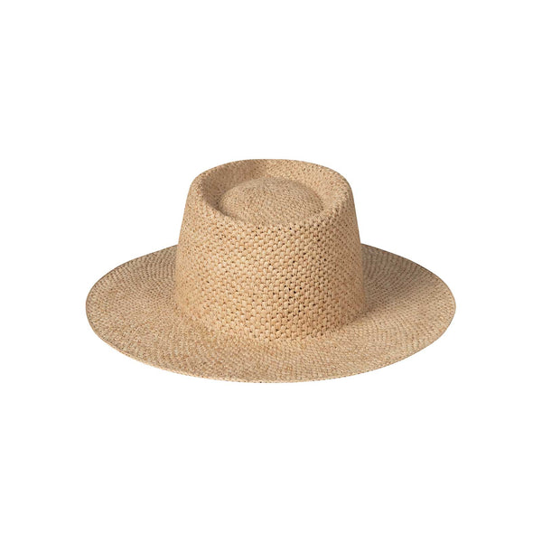 Inca Fedora in pineapple effect stitch, natural raffia straw hat