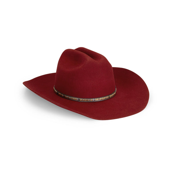 The Ridge Special - Merlot wool felt cowboy hat with leather band