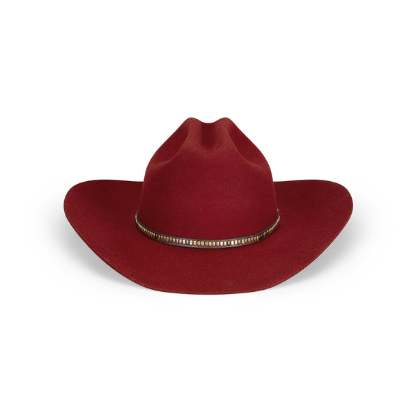 The Ridge Special - Merlot wool felt cowboy hat with a leather band