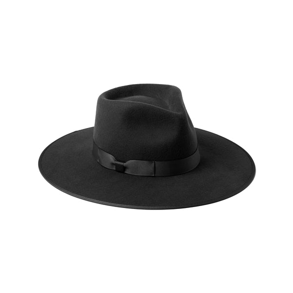 Black Noir Rancher hat with wide brim and ribbon band