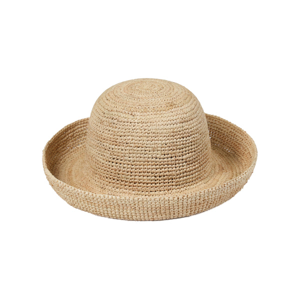 Raffia Cruiser straw boater hat in natural color