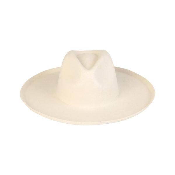 Ivory Melodic Fedora - wide brimmed wool hat
