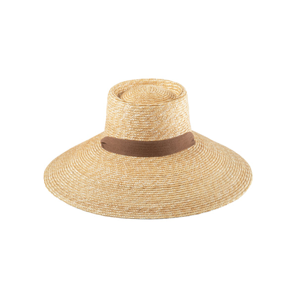 Paloma Sun Hat with a wide brim and brown band