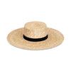 Mira Wide Boater straw hat with a black band, natural color