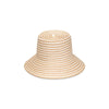Reef Bucket - Snow Stripe hat with downturned brim, hand woven natural raffia, and UPF 15+ rating