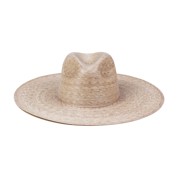 Natural straw Palma Wide Fedora with a wide brim and fedora crown