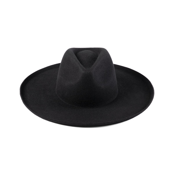 Black Melodic Fedora hat with wide brim