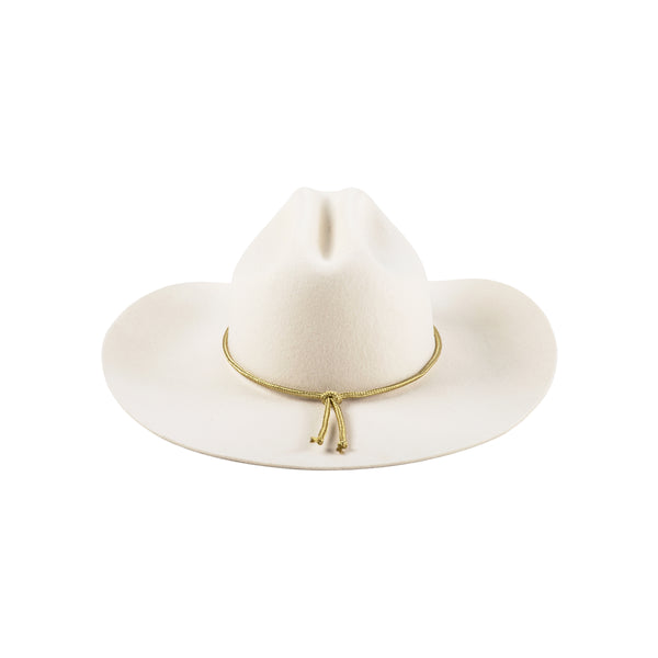 The Ridge - Ivory wool felt cowboy hat with gold rope band